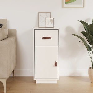 vidaXL, vidaXL Sideboard Weiß 34x40x75 cm Massivholz Kiefer, vidaXL Sideboard Weiß 34x40x75 cm Massivholz Kiefer