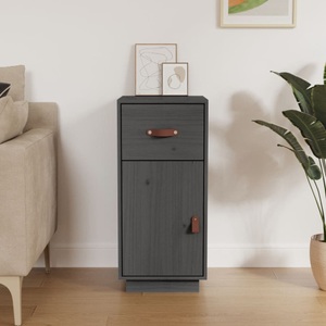 vidaXL, vidaXL Sideboard Grau 34x40x75 cm Massivholz Kiefer