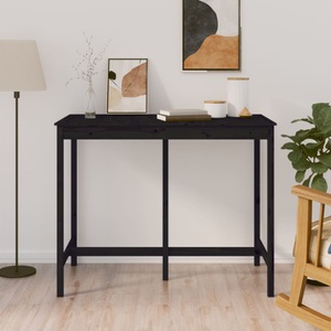 vidaXL, vidaXL Bartisch Schwarz 140x80x110 cm Massivholz Kiefer, 