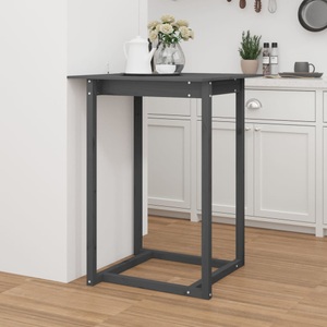 vidaXL, vidaXL Bartisch Grau 80x80x110 cm Massivholz Kiefer, 