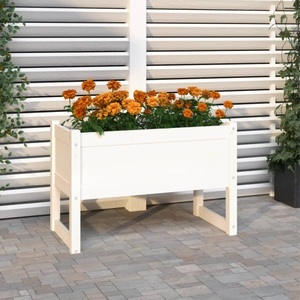 vidaXL, vidaXL Pflanzkübel Weiß 78x40x52 cm Massivholz Kiefer, 