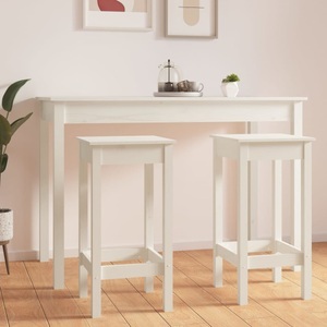 vidaXL, vidaXL Barstühle 2 Stk. Weiß 40x40x78 cm Massivholz Kiefer