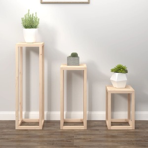 vidaXL, vidaXL 3-tlg. Pflanzenständer-Set Massivholz Kiefer