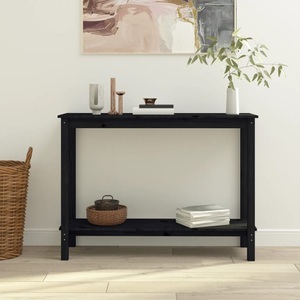vidaXL, vidaXL Konsolentisch Schwarz 110x40x80 cm Massivholz Kiefer, vidaXL Konsolentisch Schwarz 110x40x80 cm Massivholz Kiefer