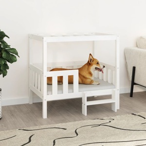 vidaXL, vidaXL Hundebett Weiß 95,5x73,5x90 cm Massivholz Kiefer, vidaXL Hundebett Weiß 95,5x73,5x90 cm Massivholz Kiefer
