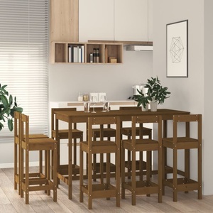 vidaXL, vidaXL 9-tlg. Bar-Set Honigbraun Massivholz Kiefer, 