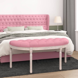 vidaXL, vidaXL Sitzbank Rosa 110,5x45x49 cm Samt, vidaXL Sitzbank Rosa 110,5x45x49 cm Samt