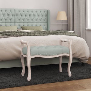 vidaXL, vidaXL Sitzbank Hellgrau 80x45x60 cm Samt, vidaXL Sitzbank Hellgrau 80x45x60 cm Samt