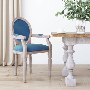 vidaXL, vidaXL Esszimmerstuhl Blau 54x56x96,5 cm Samt, 