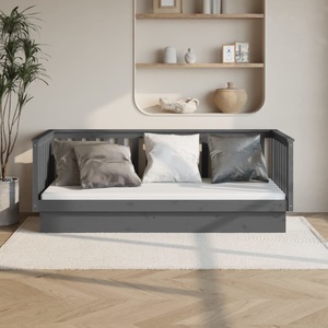 vidaXL, vidaXL Tagesbett Grau 80x200 cm Massivholz Kiefer, vidaXL Tagesbett Grau 80x200 cm Massivholz Kiefer