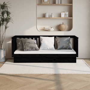 vidaXL, vidaXL Tagesbett Schwarz 90x190 cm Massivholz Kiefer