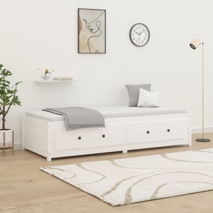 vidaXL, vidaXL Tagesbett Weiß 90x200 cm Massivholz Kiefer, vidaXL Tagesbett ohne Matratze Weiß 90x200 cm Massivholz Kiefer