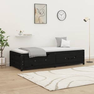 vidaXL Tagesbett Schwarz 75x190 cm 2FT6 Small Single Massivholz Kiefer