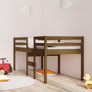 vidaXL, vidaXL Hochbett Honigbraun 90x200 cm Massivholz Kiefer, vidaXL Hochbett Honigbraun 90x200 cm Massivholz Kiefer