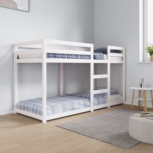 vidaXL, vidaXL Etagenbett Weiß 75x190 cm Massivholz Kiefer