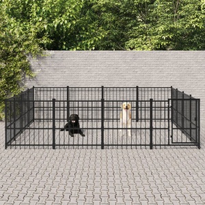 vidaXL, vidaXL Outdoor-Hundezwinger Stahl 15,05 m², vidaXL Outdoor-Hundezwinger Stahl 15,05 m²
