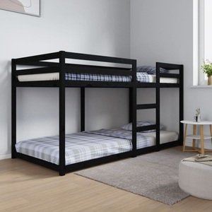 vidaXL, vidaXL Etagenbett Schwarz 90x200 cm Massivholz Kiefer, 