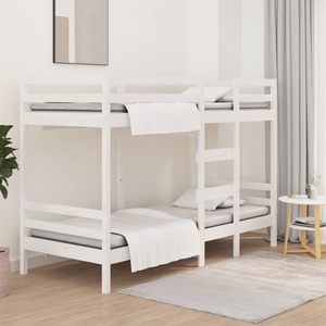 vidaXL, vidaXL Etagenbett Weiß 90x190 cm Massivholz Kiefer, 