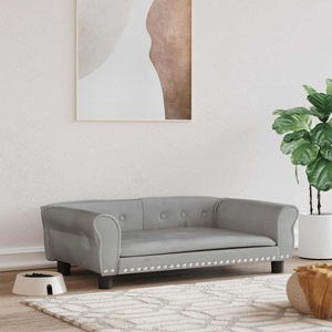 vidaXL, vidaXL Hundebett Hellgrau 95x55x30 cm Samt