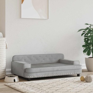 vidaXL, vidaXL Hundebett Hellgrau 90x53x30 cm Samt