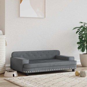 vidaXL, vidaXL Hundebett Dunkelgrau 90x53x30 cm Samt