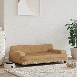 vidaXL, vidaXL Hundebett Braun 90x53x30 cm Samt