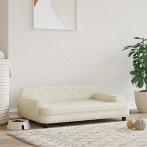 vidaXL, vidaXL Hundebett Creme 90x53x30 cm Kunstleder