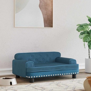 vidaXL, vidaXL Hundebett Blau 70x45x30 cm Samt