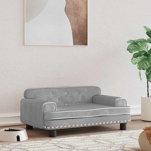 vidaXL, vidaXL Hundebett Hellgrau 70x45x30 cm Samt