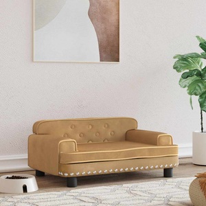 vidaXL, vidaXL Hundebett Braun 70x45x30 cm Samt