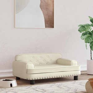 vidaXL, vidaXL Hundebett Creme 70x45x30 cm Kunstleder