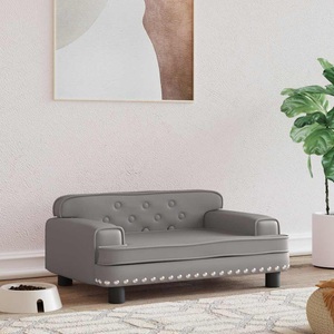 vidaXL, vidaXL Hundebett Grau 70x45x30 cm Kunstleder