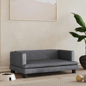 vidaXL, vidaXL Hundebett Dunkelgrau 80x45x30 cm Samt