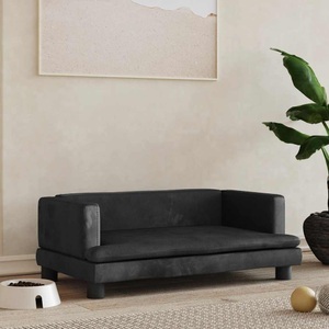 vidaXL, vidaXL Hundebett Schwarz 80x45x30 cm Samt