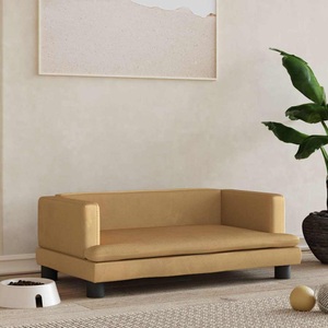 vidaXL, vidaXL Hundebett Braun 80x45x30 cm Samt