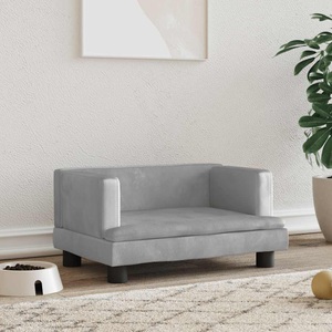 vidaXL, vidaXL Hundebett Hellgrau 60x40x30 cm Samt