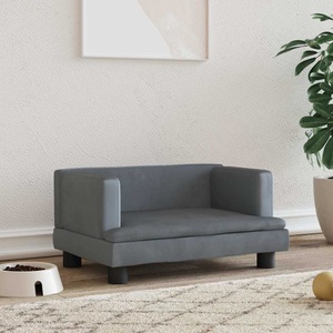 vidaXL, vidaXL Hundebett Dunkelgrau 60x40x30 cm Samt