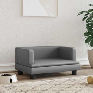 vidaXL, vidaXL Hundebett Grau 60x40x30 cm Kunstleder, vidaXL Hundebett Grau 60x40x30 cm Kunstleder