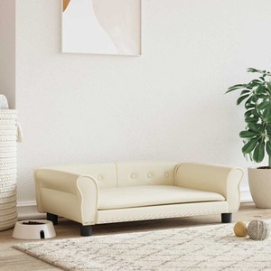 vidaXL, vidaXL Hundebett Creme 95x55x30 cm Kunstleder, vidaXL Hundebett Creme 95x55x30 cm Kunstleder