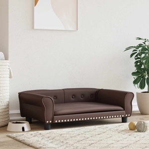 vidaXL, vidaXL Hundebett Braun 95x55x30 cm Kunstleder