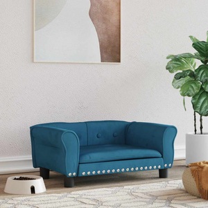 vidaXL, vidaXL Hundebett Blau 70x45x30 cm Samt