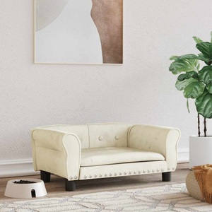 vidaXL, vidaXL Hundebett Creme 70x45x30 cm Samt