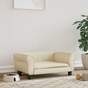 vidaXL, vidaXL Hundebett Creme 70x45x30 cm Kunstleder