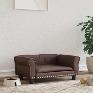 vidaXL, vidaXL Hundebett Braun 70x45x30 cm Kunstleder