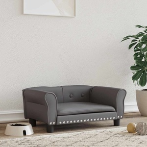 vidaXL, vidaXL Hundebett Grau 70x45x30 cm Kunstleder