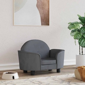 vidaXL, vidaXL Hundebett Dunkelgrau 66x40x45 cm Samt, vidaXL Hundebett Dunkelgrau 66x40x45 cm Samt