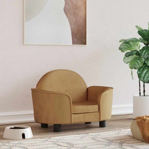 vidaXL, vidaXL Hundebett Braun 66x40x45 cm Samt