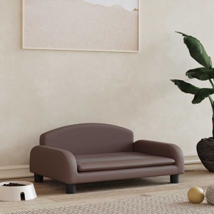 vidaXL, vidaXL Hundebett Braun 70x45x30 cm Kunstleder