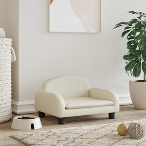 vidaXL, vidaXL Hundebett Creme 50x40x30 cm Kunstleder, vidaXL Hundebett Creme 50x40x30 cm Kunstleder