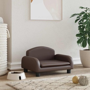 vidaXL, vidaXL Hundebett Braun 50x40x30 cm Kunstleder
